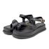 Sandália Feminina Flatform Papete Tiras Fivela Preta