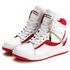 Tênis Sneaker Couro Legitimo Branco/Vermelho- REF: 20500 Street