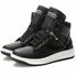 Tênis Sneaker Couro Legitimo Preto/Branco- REF: 20500 Street
