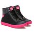 Tênis Sneaker Couro Sintético Preto/Rosa - REF: 60120 Drylex