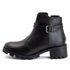 Coturno Fivela Cano Baixo Feminino Couro Legitimo Preto - REF: 1001