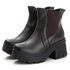 Bota Coturno Chelsea Feminina Couro Legitimo Café - REF: 6730