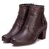 Bota Coturno Feminino Couro Legitimo Café - REF: 6803