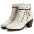 Bota Coturno Feminino Couro Legitimo Off-White - REF: 6803
