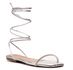 Sandália Brilho Amarração Prata Evelyn R001