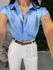 Camisa acetinada azul