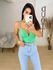 Cropped linho verde