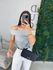 Blusa ombro a ombro cinza