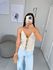 Blusa acetinada nude
