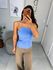Blusa alfaiataria botões azul