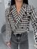 Blazer tweed marrom/bege
