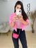 Blazer cropped alfaiataria rosa