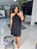 Vestido babados preto