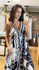 VESTIDO INDIANO BICO- AZUL E BRANCO