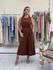 Vestido Cinto - Marrom