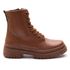 Bota Coturno Feminino Com Cadarço e Zíper Lateral ELT 7200B - Castanho