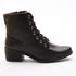 Bota Coturno Feminino Cano Médio Com Atacador e Zíper Lateral ELT 9603A - Preto