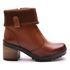 Bota Coturno Feminino Com Cano De Meia Canelada E Salto Médio ELT 9731B- Castanho