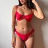 conjunto biquini retro meia taça vermelho