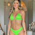 Conjunto Biquíni Cortininha Canelado Verde Neon 