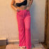 Saída Calça Tricô Rosa 