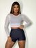 Blusa Tule Manga Longa Branca