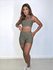 Conjunto Shorts Bolso Top Reto Verde Militar