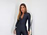 Body Manga Longa Decote Zíper Preto