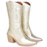 9811 Bota Texana Western Country Cano Médio Metalizado Ouro Light