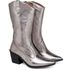 9811 Bota Texana Western Country Cano Médio Metalizado Prata Velho