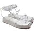 11001 Sandália Flat Strass Metalizado Prata
