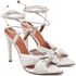 7954 Sandália Salto Alto Bico Folha Napa Off White