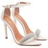 7960 Sandália Salto Alto Bico Folha Napa Off White/Manta Strass
