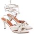 8954 Sandália Salto Médio Bico Folha Napa Off White