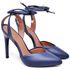7916 Scarpin Salto Alto Bico Folha Napa Navy
