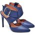 7920 Scarpin Salto Alto Bico Folha Napa Navy