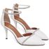 8978 Scarpin Salto Médio Bico Folha Napa Branco/Tira Strass