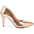 SSM Scarpin Salto Medio Metalizado Lagarto Cobre 
