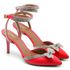 8947 Scarpin Salto Médio com Strass Napa Vermelho