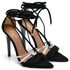 7926 Sandália Salto Alto Nobuck Preto/Branco/Ouro Light