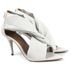 8919 Sandália Salto Médio Bico Folha Napa Off White