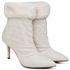 9102 Bota Cano Curto Salto Fino Médio Napa Off White/Pelo
