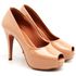 Peep Toe Ella's Meia Pata Salto Alto Verniz Nude