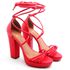 7435 Sandália Meia Pata Salto Alto Grosso Napa Vermelho