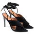 7948 Sandália Salto Alto Bico Folha Nobuck Preto