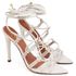 7950 Sandália Salto Alto Bico Folha Napa Off White