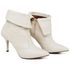 9103 Bota Cano Curto/Dobrado Salto Fino Médio Napa Off White