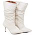 9106 Bota Cano Médio Enrugado Salto Fino Médio Napa Off White