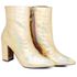 9501 Bota Cano Curto Salto Grosso Médio Croco Dourado