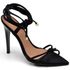 7918 Sandália Salto Alto Nobuck Bico Folha Preto 